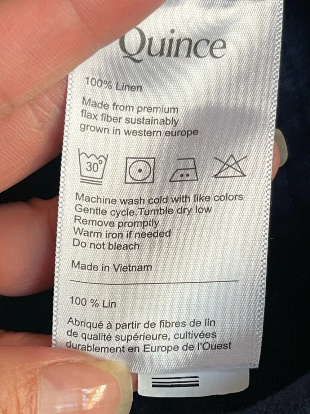 Quince 100% European Linen Navy Pull-On Pants Size 1X Natural Fiber Coastal